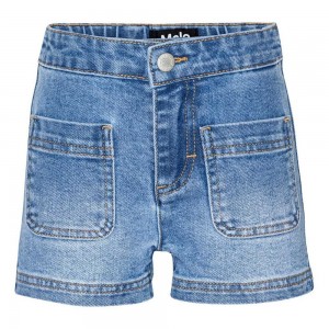 Molo Amanda Tytöille Shorts Light Blue Denim | FI0000394