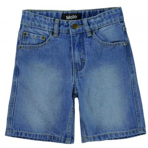 Molo Avian Pojille Shorts Worn Denim | FI0000725