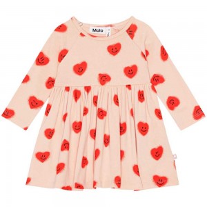 Molo Charmaine Tytöille Dresses Red Hearts_ Jersey | FI0001314