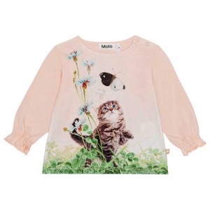 Molo Elina Tytöille T Shirts Tops Kitten Clover | FI0001434