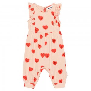 Molo Fallon Tytöille Bodies Babysuits Red Hearts_ Jersey | FI0001283