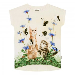 Molo Ragnhilde Tytöille T Shirts Tops Yin Yang Kitten | FI0000569