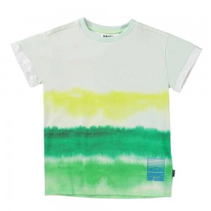 Molo Randon Pojille T Shirts Tops Aqua Green | FI0000636