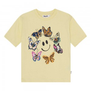 Molo Reen Tytöille T Shirts Tops Happy Butterflies | FI0000534