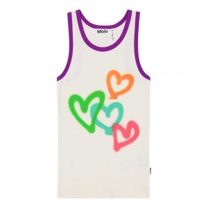 Molo Rosie Tytöille T Shirts Tops Four Hearts | FI0000513