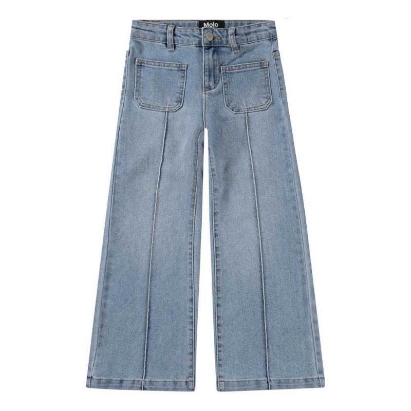 Molo Adina Tytöille Pants & Jeans Light Blue Denim | FI0000346