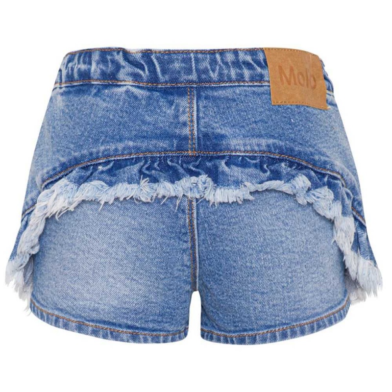 Molo Agnetha Tytöille Shorts Washed Denim Blue | FI0000414