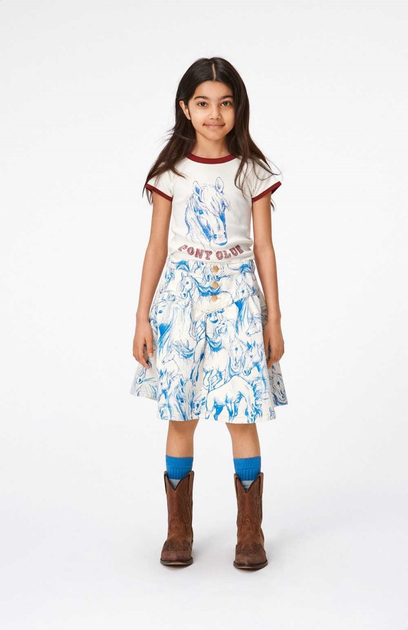 Molo Betsy Tytöille Skirts Blue Horses | FI0000456