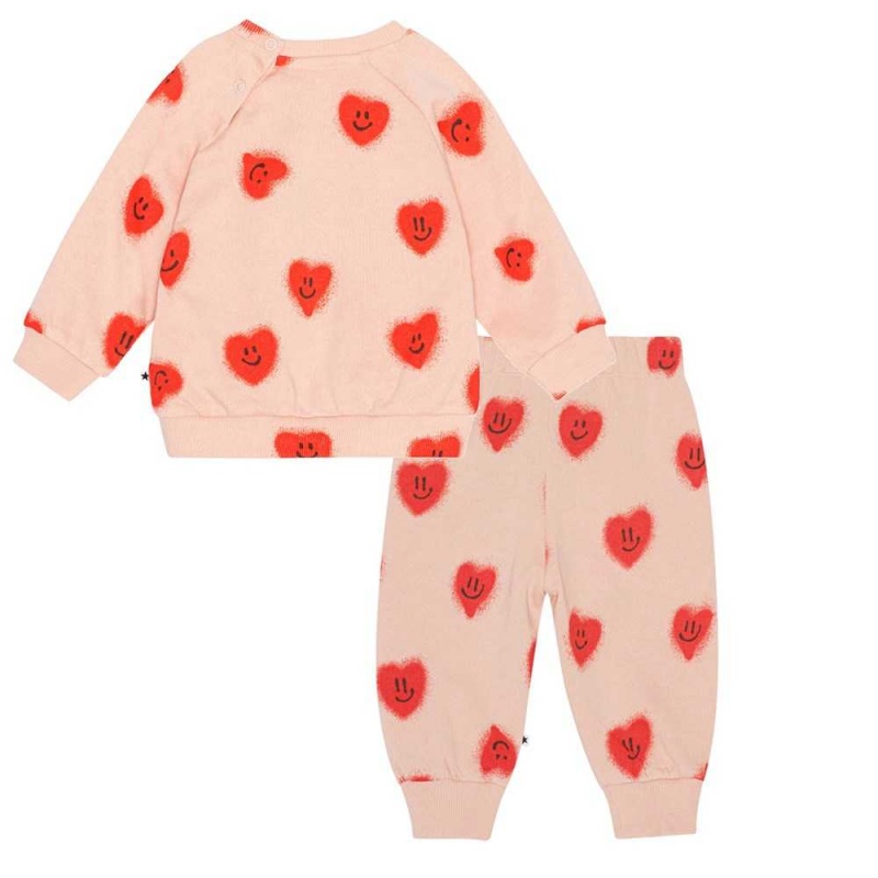 Molo Disc Set Tytöille Sweatshirts Cardigans Red Hearts | FI0001408