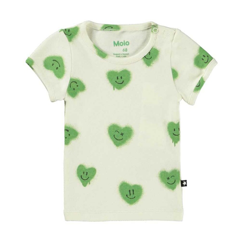 Molo Easy Pojille T Shirts Tops Hearts | FI0001423