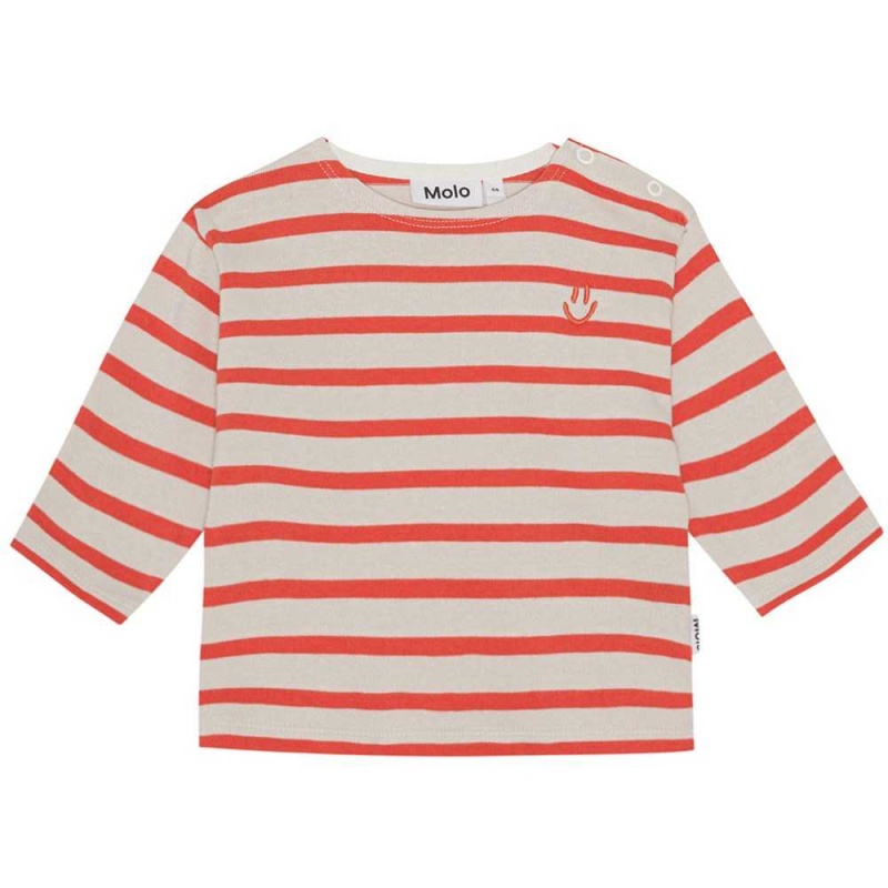 Molo Edarko Pojille T Shirts Tops Shell Red Stripe | FI0001426