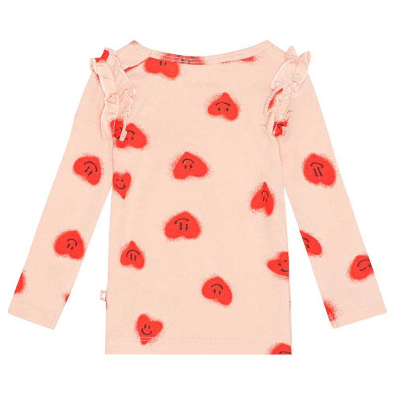 Molo Emma Tytöille T Shirts Tops Red Hearts_ Jersey | FI0001449