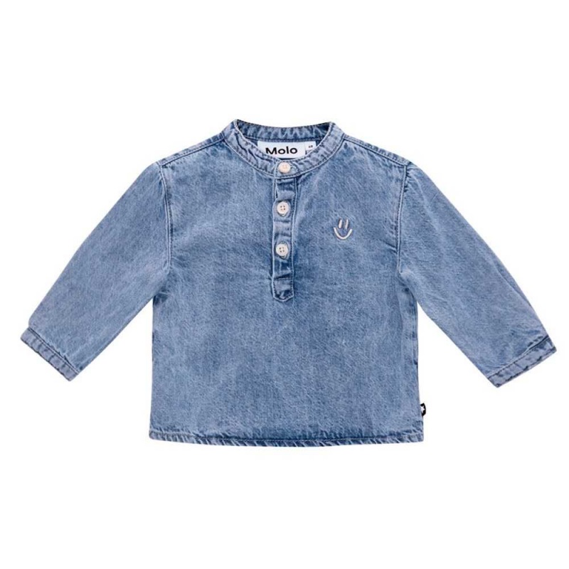 Molo Enoz Tytöille T Shirts Tops Bleach Denim | FI0001446