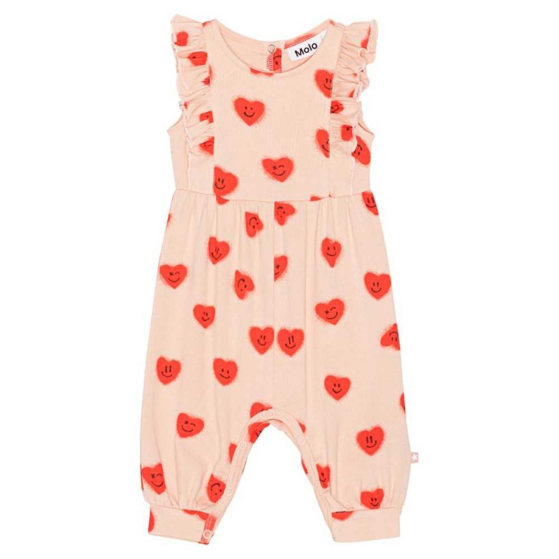 Molo Fallon Tytöille Bodies Babysuits Red Hearts_ Jersey | FI0001283