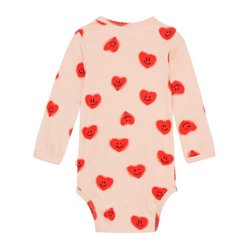 Molo Foss Tytöille Bodies Babysuits Red Hearts_ Jersey | FI0001281