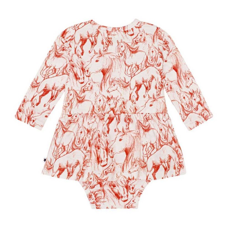 Molo Frances Tytöille Bodies Babysuits Red Horses | FI0001279