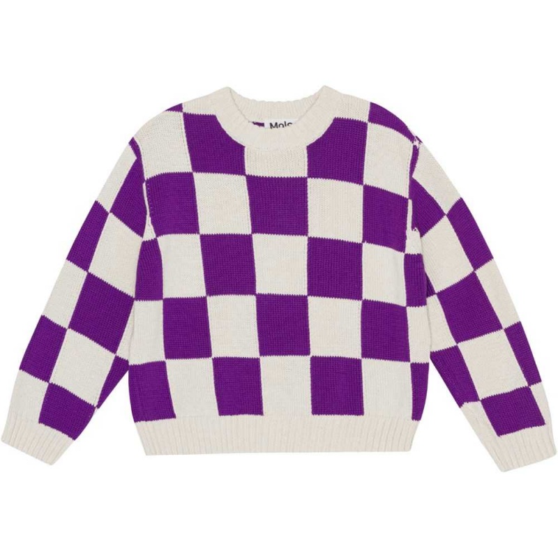 Molo Gertina Tytöille Sweatshirts Cardigans Purple Shell Check | FI0000314