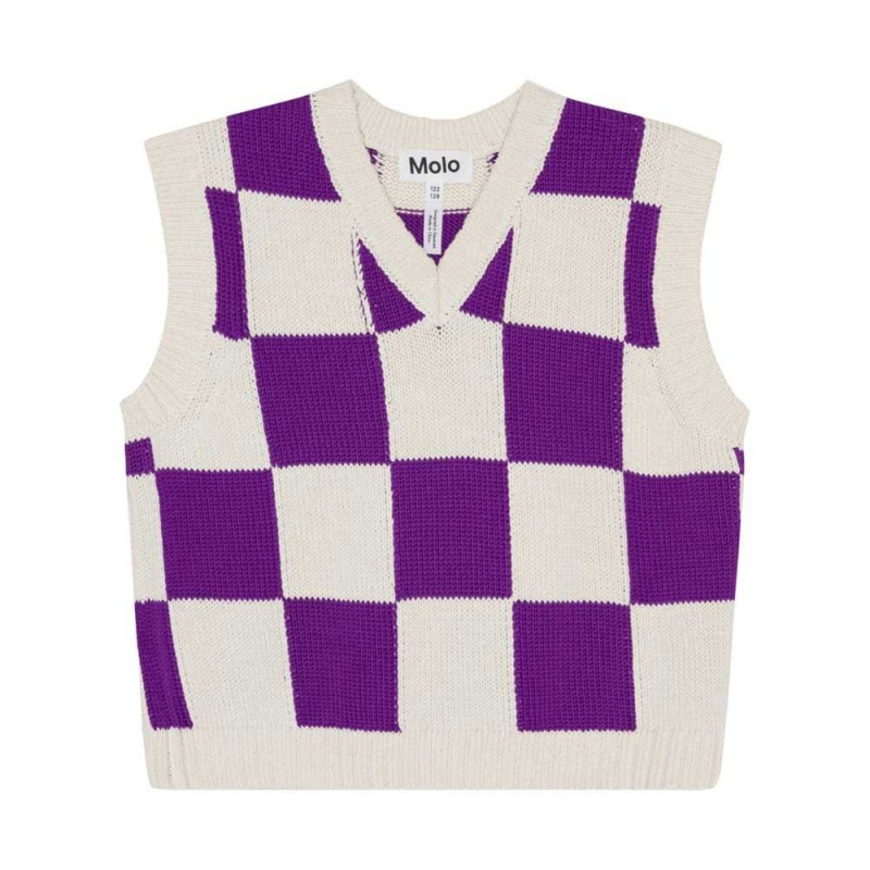 Molo Gitta Tytöille Sweatshirts Cardigans Purple Shell Check | FI0000311