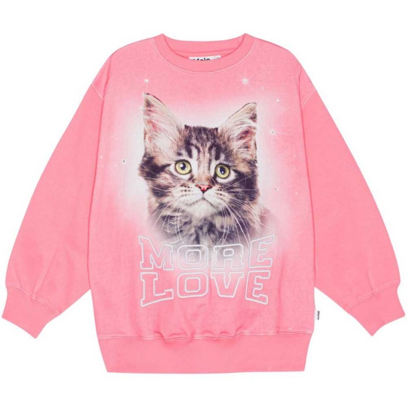 Molo Monti Tytöille Sweatshirts Cardigans More Love Cat | FI0000479