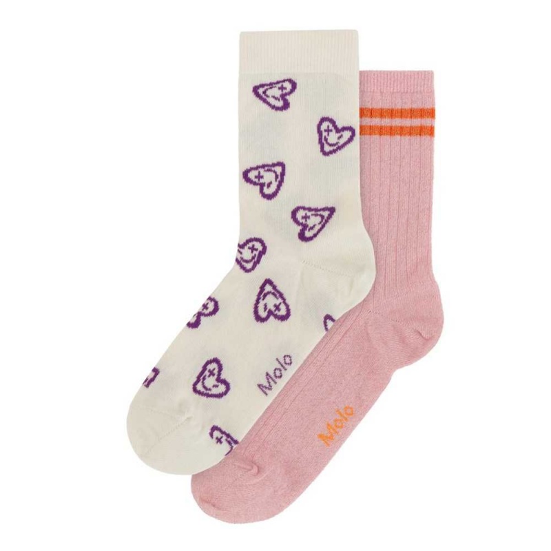 Molo Nomi Tights Socks Purple Hearts | FI0000981