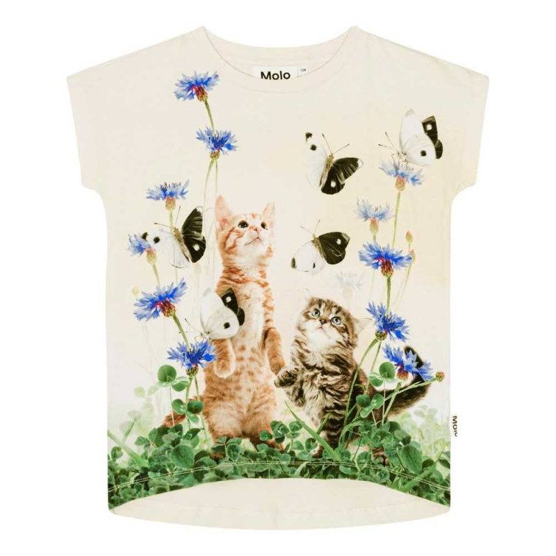 Molo Ragnhilde Tytöille T Shirts Tops Yin Yang Kitten | FI0000569