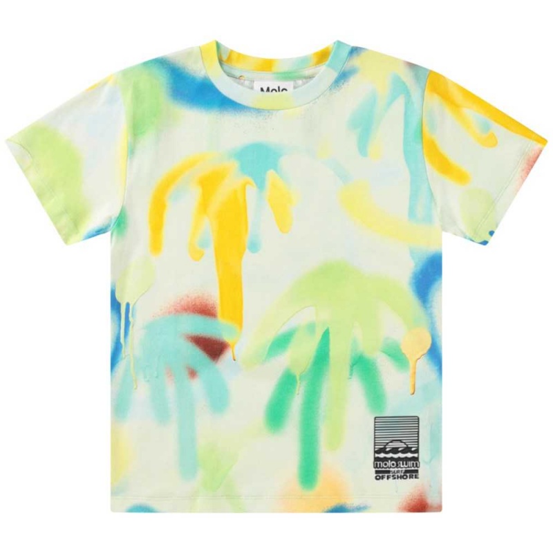 Molo Rame Pojille T Shirts Tops Palmtree Spray | FI0000626