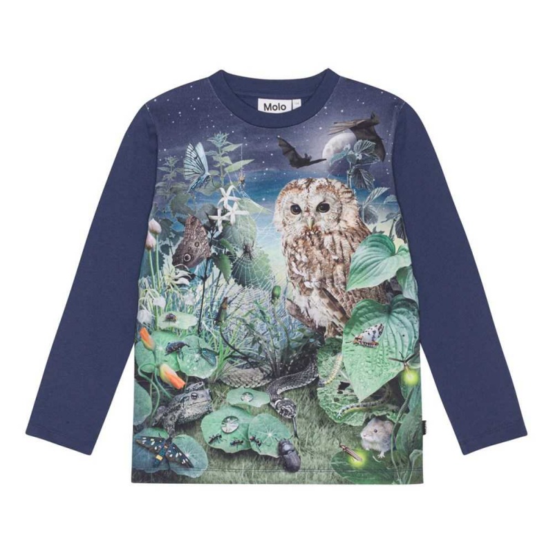 Molo Reif Pojille T Shirts Tops Night Garden | FI0000828