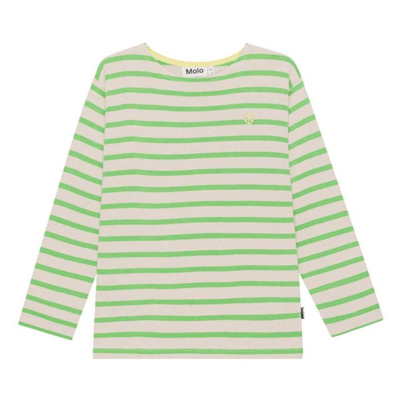 Molo Rilder Pojille T Shirts Tops Grass Stripe | FI0000833