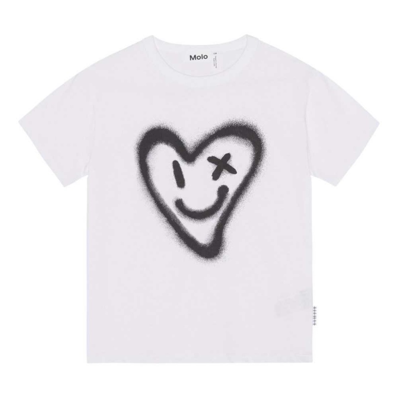 Molo Riley Pojille T Shirts Tops Sprayed Heart | FI0000801