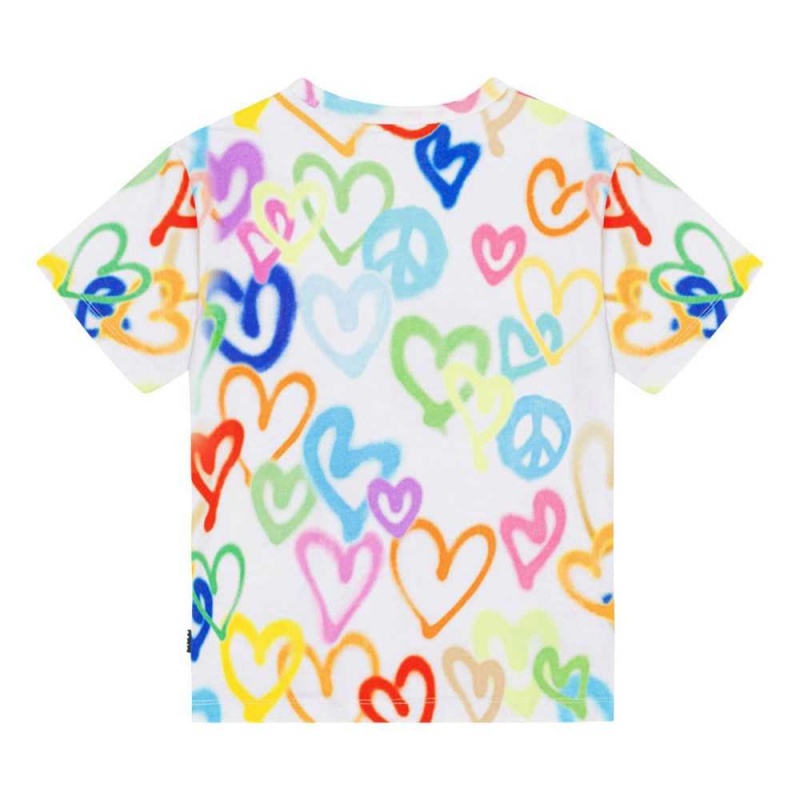 Molo Riley Pojille T Shirts Tops Variety Hearts | FI0000786