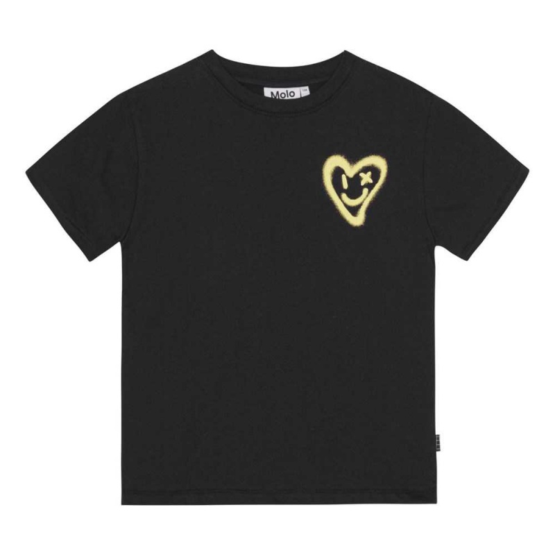 Molo Rodney Pojille T Shirts Tops Black | FI0000803