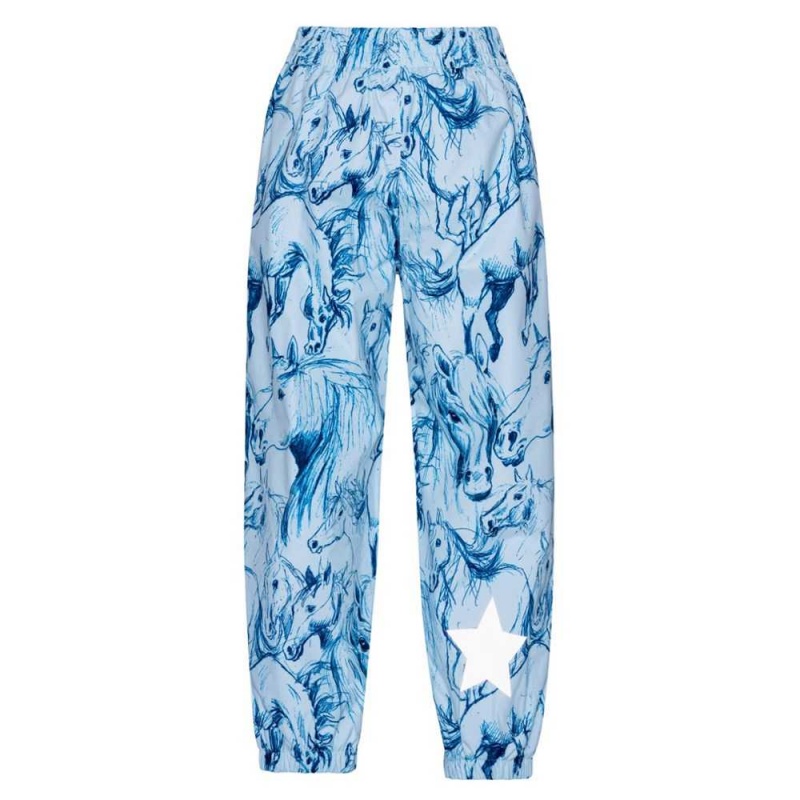 Molo Waits Rainwear Sky Blue Horses | FI0000068